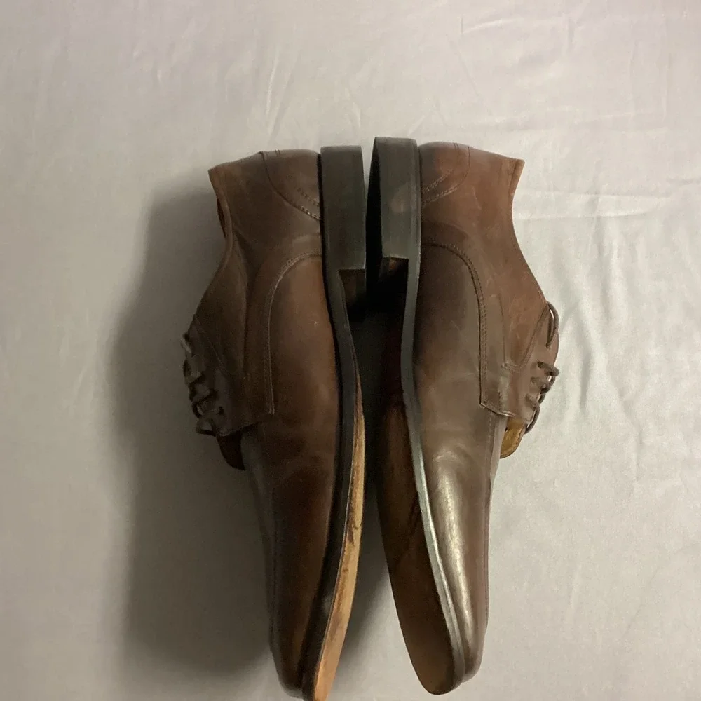 Florsheim Brown Leather Dress Shoes Square Toe‎ Oxfords Lace Up 9.5 D